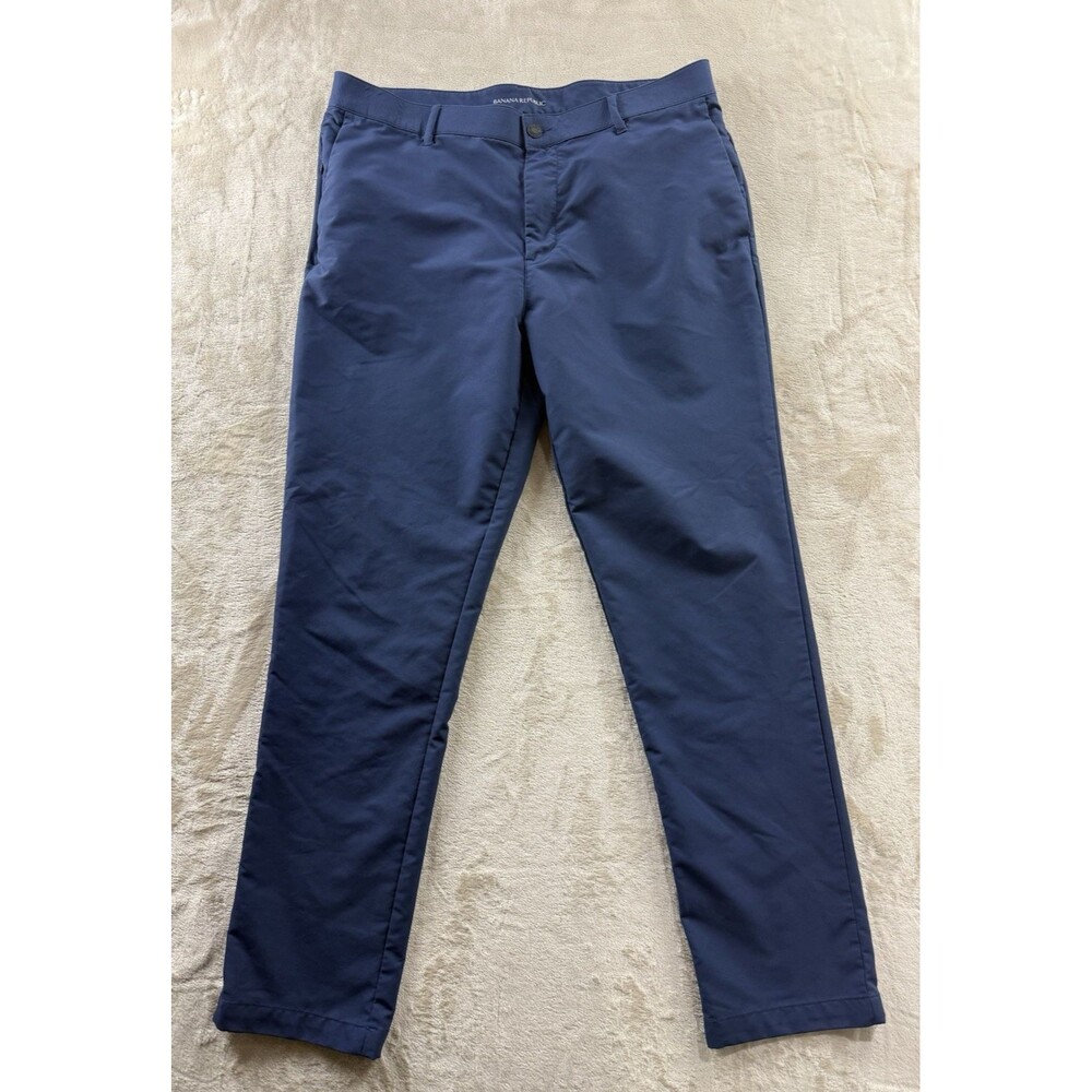 Banana Republic Tech Pants Men's 36X32 Blue Performance Taper Golf